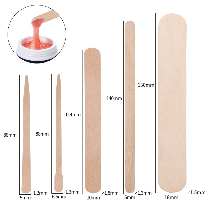 Wood Filler Stick - 100pcs Disposable Waxing Wooden Tongue Depressor