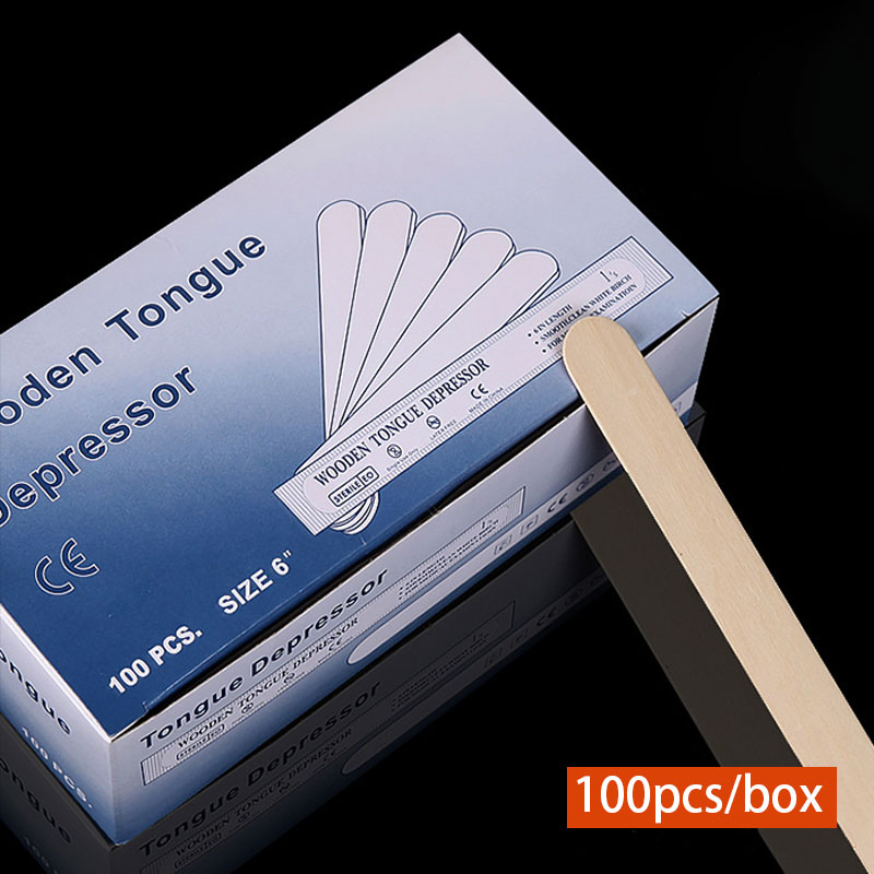Wood Filler Stick - 50/100pcs Tattoo Waxing Stick Disposable Tongue
