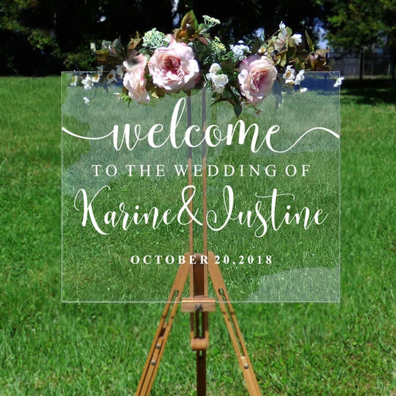 Vinyl Floor Plank - Wedding Welcome Mirror Vinyl Sticker Personalized