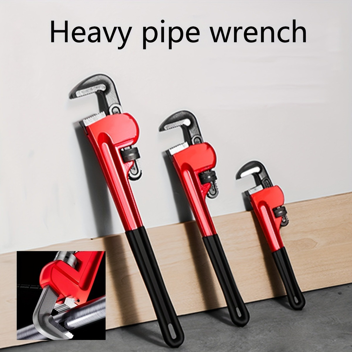 8 Inch/10 Inch/12 Inch Heavy-D - Pipe Wrench Adjustable recension och pris