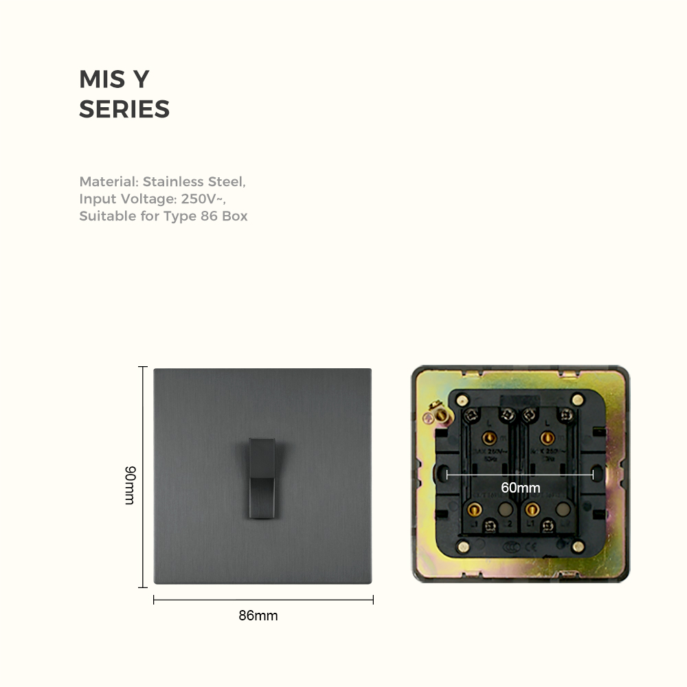 Avoir Gray Y Type Push Button  - Home Improvement Uk recension och pris