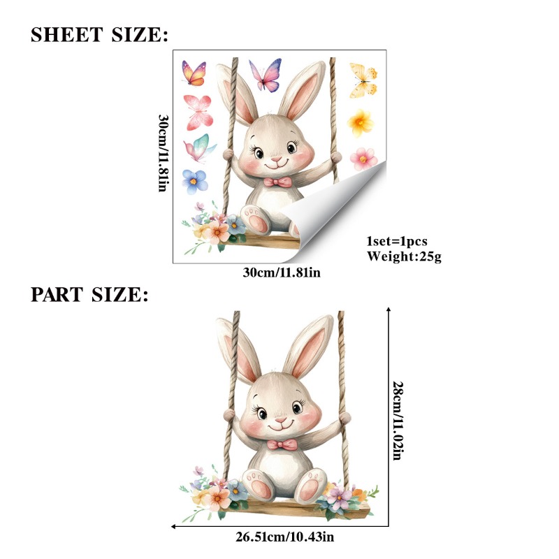 Easter Swing Rabbit Static Win - Vinyl Floor Plank recension och pris