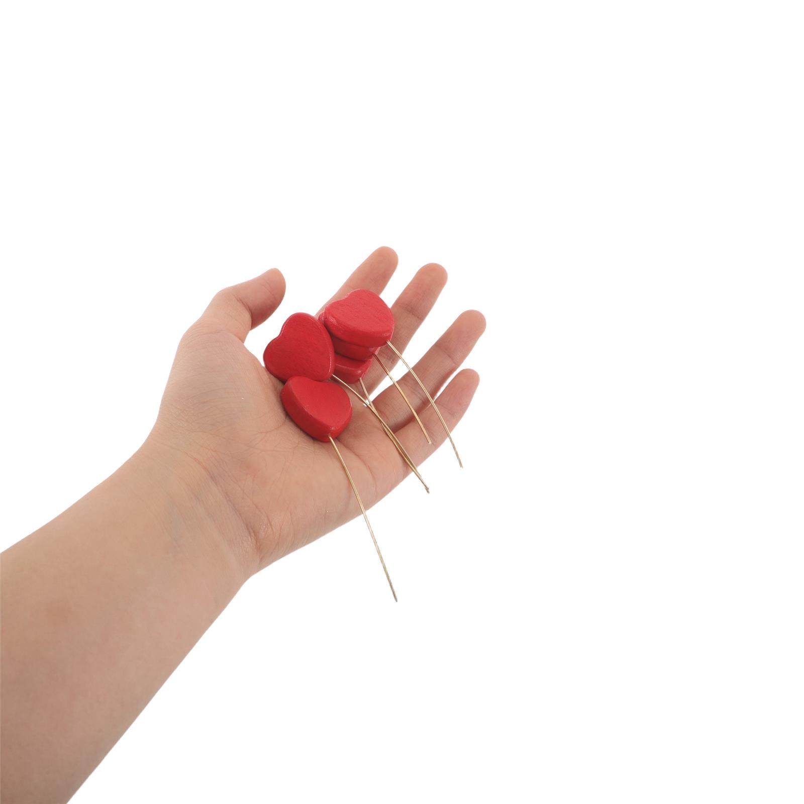 6Pcs Wood Heart Picks Decorati - Wood Filler Stick recension och pris